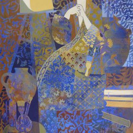 Hilary Pollock: 'the renaissance robe', 2010 Acrylic Painting, Figurative. Artist Description:    figure in the landscape    ...