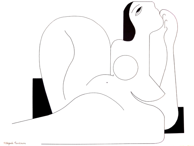 Hildegarde Handsaeme  'Feminine Concept', created in 2019, Original Drawing Ink.