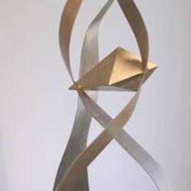 Bob Hill: 'Fragile Peace', 2003 Steel Sculpture, Abstract. Artist Description: This 45 steel piece has a large diamond- shapedform barely supported by three swirling elements.Symbolically this conveys how we must work togetherto sustain and support peace. ...