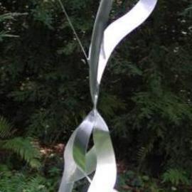 Bob Hill: 'Synapse', 2003 Steel Sculpture, Abstract. Artist Description: This swirling, silver piece rises to a synapse point and then leaps skyward, seven feet tall...