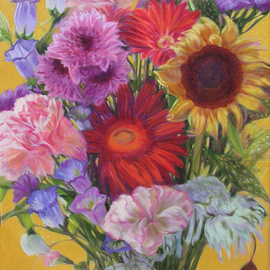 H. N. Chrysanthemum: 'Flowers II', 2016 Oil Painting, Floral. Artist Description:  Floral Oil Painting ...