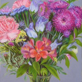 H. N. Chrysanthemum: 'Flowers III', 2016 Oil Painting, Floral. Artist Description:  Floral Oil Painting ...