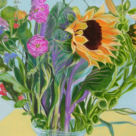 H. N. Chrysanthemum: 'Flowers VI', 2016 Oil Painting, Floral. Artist Description:  Floral Oil Painting ...