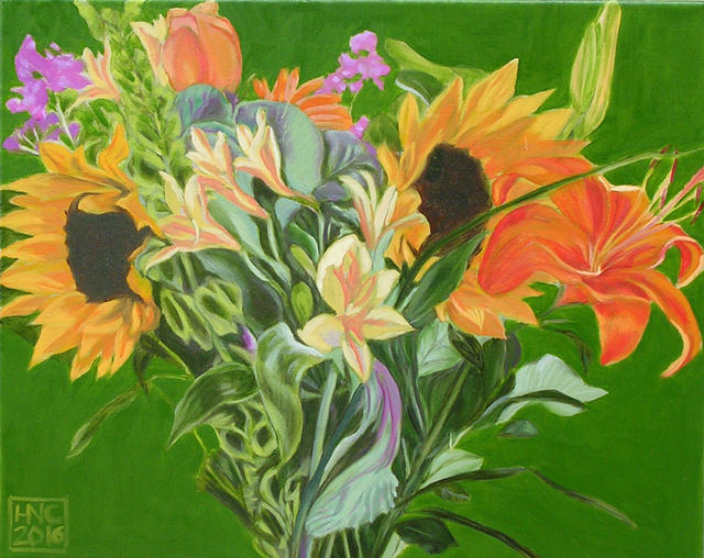 Artist H. N. Chrysanthemum. 'Flowers VII' Artwork Image, Created in 2016, Original Painting Oil. #art #artist
