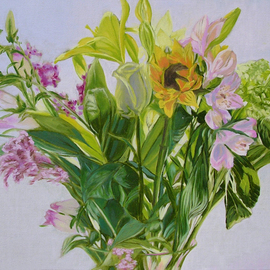 H. N. Chrysanthemum: 'Flowers VIII', 2016 Oil Painting, Floral. Artist Description:  Floral Oil Painting ...