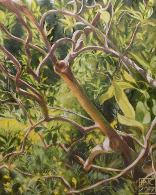 H. N. Chrysanthemum  'Landscape Viii', created in 2017, Original Painting Oil.