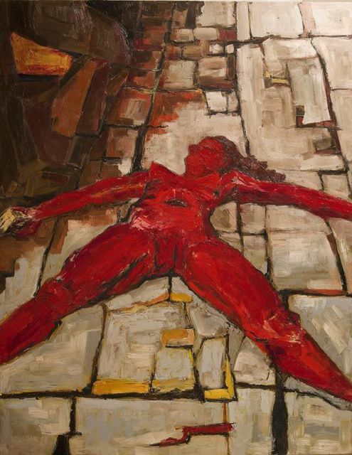 Artist Maciej Hoffman. 'Red' Artwork Image, Created in 2007, Original Painting Oil. #art #artist