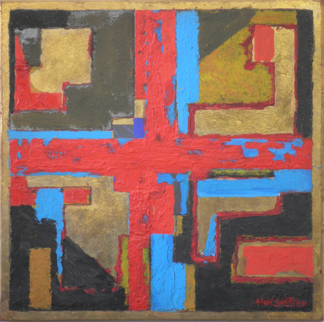 Hannes  Hofstetter  'Cross Krypto', created in 2014, Original Painting Acrylic.