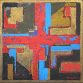 Hannes  Hofstetter: 'cross krypto', 2014 Oil Painting, Religious. Artist Description: Francesco De BartolomeisHannes Hofstetter,In Crosses not only sacral value.  Through a wide range of variations, the artist searches for structures, coordinate systems so as to realize symbols of organization of forms in the space- cosmos.  Organization but not regularity.  Sometimes the elements of the cross shatter ...