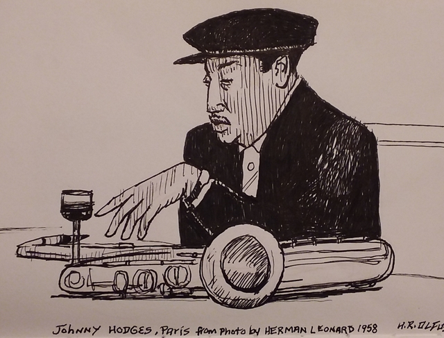 Artist Hampton  Olfus . 'Johnny Hodges Takes 5' Artwork Image, Created in 2021, Original Giclee Reproduction. #art #artist