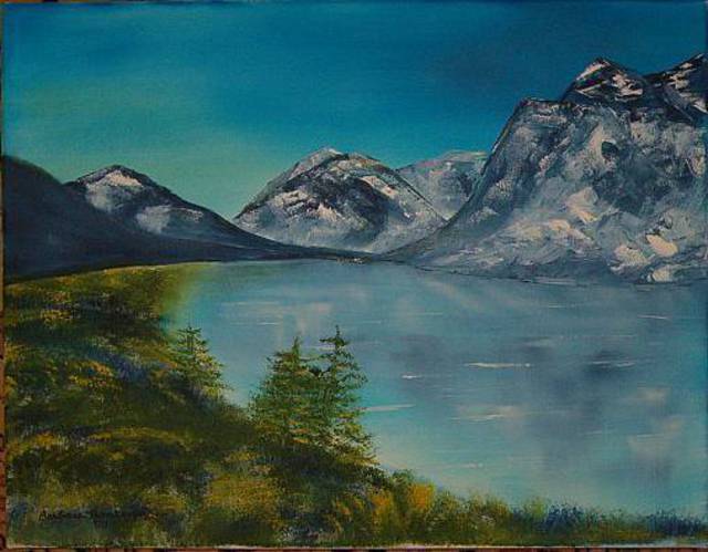 Artist Barbara Honsberger. 'Cold Mountains' Artwork Image, Created in 2008, Original Painting Oil. #art #artist