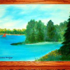 Barbara Honsberger: 'Mountain Lake', 2008 Oil Painting, Landscape. 