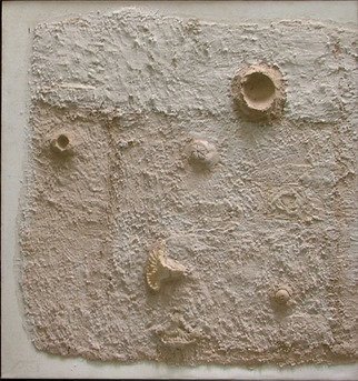 Hope Brooks: 'Fossil ', 1975 Mixed Media, Abstract Landscape.  Fossil is one of the Earth Series paintings from the 1970's that talk about the beautiful shell fossils that are to be found in the limestone of Jamaica.  The fossils are millions of years old and were formed while the island was under the sea.  The work is built...