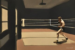 Hudson Marshall: 'boxing gym 1', 2023 Digital Art, Sports. Boxing Gym  1...