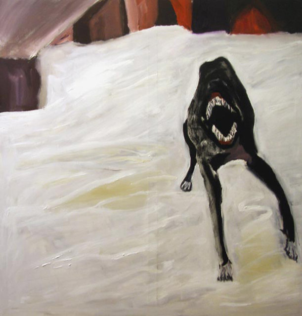 Artist Mert Ulcay. 'Prison Dog' Artwork Image, Created in 2011, Original Drawing Ink. #art #artist