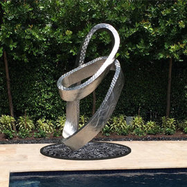 Hunter Brown: 'mobius', 2019 Steel Sculpture, Abstract. Artist Description: Contemporary sculpture design of mobius strip with a unique composition. The design is constructed in marine grade stainless steel. ...