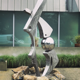 Hunter Brown: 'paleo ii', 2019 Steel Sculpture, Abstract. Artist Description: Modern stainless steel sculpture. ...