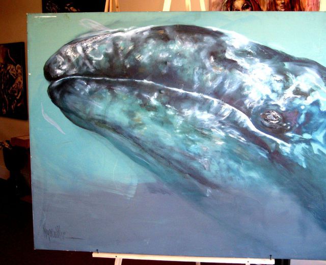 Hyacinthe Kuller-Baron  'BLUE WHALE From ANIMAL NATURE EXHIBIT', created in 2010, Original Painting Acrylic.