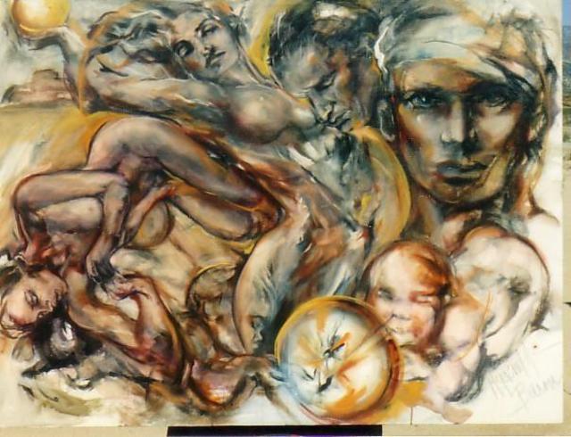 Hyacinthe Kuller-Baron  'CYCLES', created in 2005, Original Painting Acrylic.