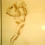Male Nude Drawing By Hyacinthe Kuller-Baron