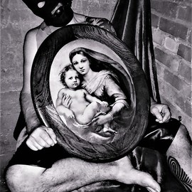 Richard Vanderiet: 'saved', 2018 Black and White Photograph, Erotic. Artist Description: Gives life for the  cause  but is bound and gauged. ...