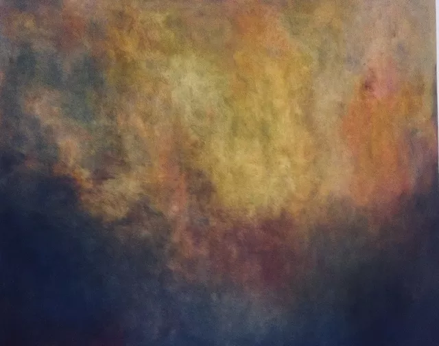 Iana Sophia: 'burnt gold 1', 2019 Oil Painting, Abstract Landscape. abstract golden abstract landscape decorative...