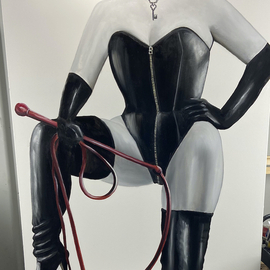 Ian Mckillop: 'feel my whip', 2022 Oil Painting, Erotic. Artist Description: The main focus of this piece is the  impression  of Female Authority coupled with the sensuous quality of the material...