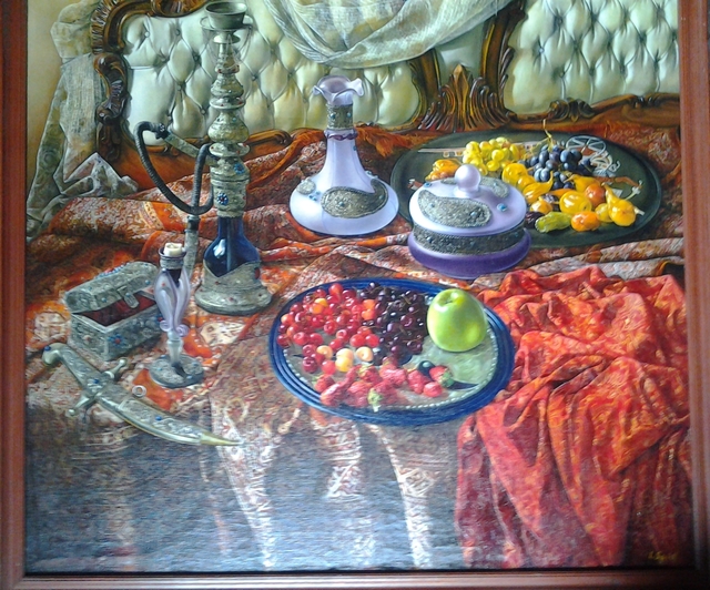 Artist Said Ibrahimov. 'Arabic Still Life' Artwork Image, Created in 2001, Original Painting Oil. #art #artist