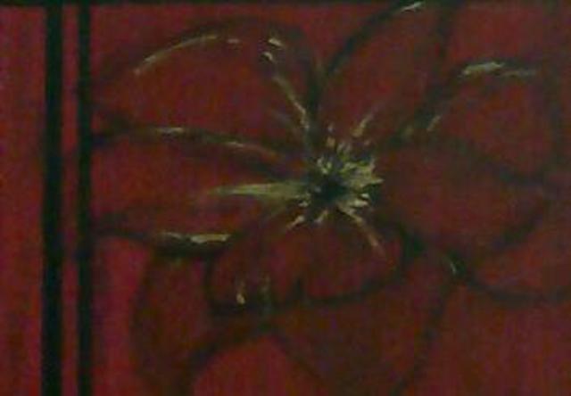 Artist Dina Marie Wilks. 'Flower In Red' Artwork Image, Created in 2014, Original Pastel Oil. #art #artist
