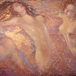Irena Dukule: 'Swimmers', 2008 Oil Painting, Figurative. 