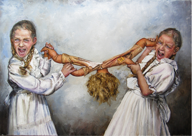 Igor Navrotskyi  'Lovely Sisters', created in 2021, Original Painting Oil.