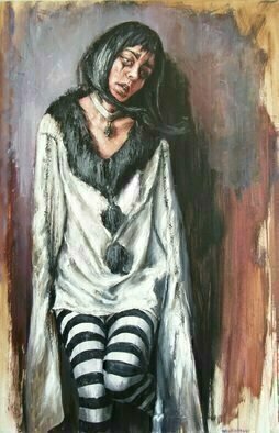 Igor Navrotskyi: 'sad clown', 2021 Oil Painting, Surrealism. Sad clown, without uttering a word, speaks to the audience about hatred and love, about respect for a person, about a clown s trading heart, about vanity and loneliness.  and he does it all softly, clearly and masterfully...