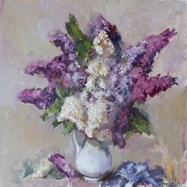 Igor Navrotskyi: 'lilac', 2022 Oil Painting, Floral. Artist Description: Oil on canvas...