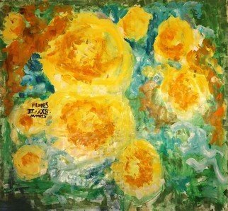 Everet Lucero: 'flores', 2020 Oil Painting, Abstract. Flores is an abstraction on flowers that were growing out side my window last spring, they sang like fire, I painted like fire. ...