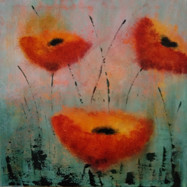 Iliana Ovtcharova  'Poppies', created in 2019, Original Painting Acrylic.