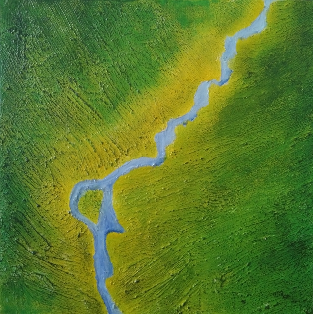 Artist Iliana Ovtcharova. 'River' Artwork Image, Created in 2019, Original Painting Acrylic. #art #artist