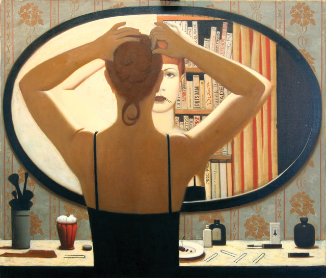 Artist Stanislav Ilin. 'The Mirror' Artwork Image, Created in 2000, Original Painting Oil. #art #artist