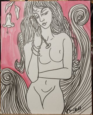 Toni Hudson: 'Ink on Paper', 2015 Paper, nudes. 