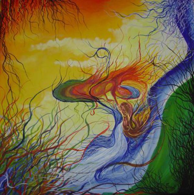 Eve Co  'Fire Meets Magic', created in 2006, Original Painting Oil.