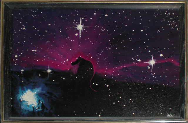 Artist Eve Co. 'Horsehead Nebula' Artwork Image, Created in 1989, Original Painting Oil. #art #artist