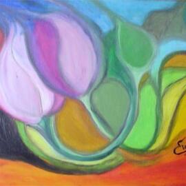 Impressionistic Tulips painting By Eve Co