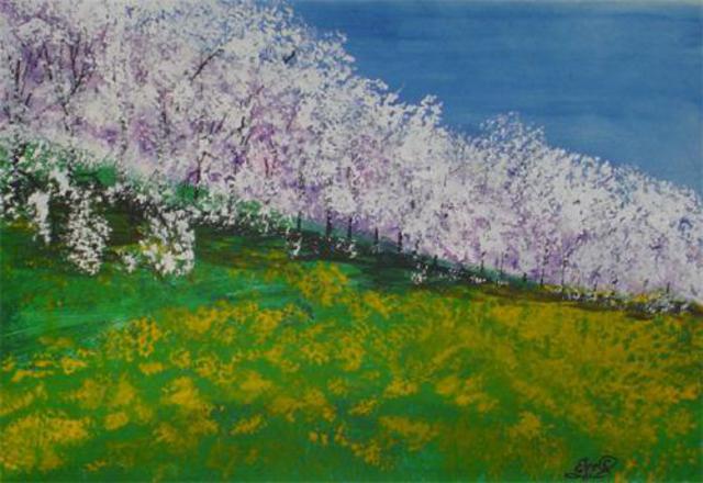 Artist Eve Co. 'Spring In Washington State' Artwork Image, Created in 2000, Original Painting Oil. #art #artist