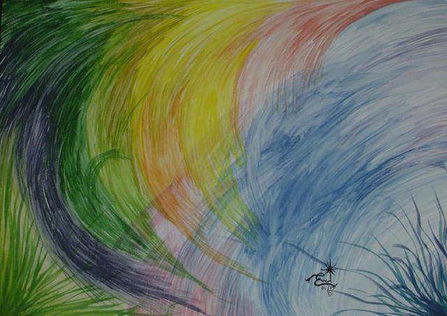 Artist Eve Co. 'Swirl' Artwork Image, Created in 2003, Original Mixed Media. #art #artist