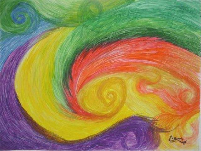 Artist Eve Co. 'Swirls Abound' Artwork Image, Created in 2005, Original Mixed Media. #art #artist