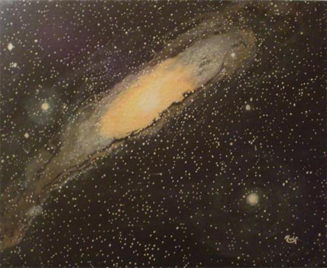 Artist Eve Co. 'The Great Spiral In Andromeda' Artwork Image, Created in 1992, Original Painting Oil. #art #artist