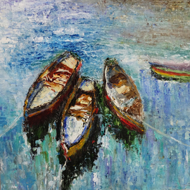 sailing boats oil painting By Indrani Ghosh
