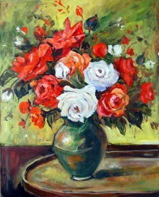 Ingrid Neuhofer Dohm: 'Red and White Roses', 2011 Acrylic Painting, Floral. roses, red, acrylic, canvas, floral, still life, impressionism, representational decorative, contemporary, traditional, Ingrid Dohm, fine artist, fine art, original, flowers ...