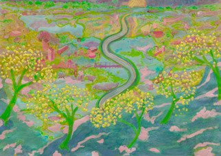 Ione Citrin: 'Spring', 2012 Watercolor, Abstract Landscape. Artist Description:  18