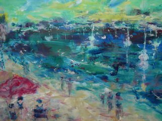 Irene Gloux: 'larmor plage france', 2008 Acrylic Painting, Seascape.  this is a beach in Brittany france ...