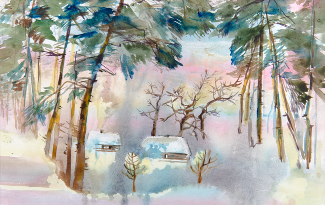 Irina Maiboroda  'Winter In The Countryside', created in 2014, Original Woodworking.